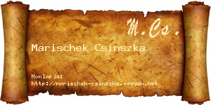 Marischek Csinszka névjegykártya